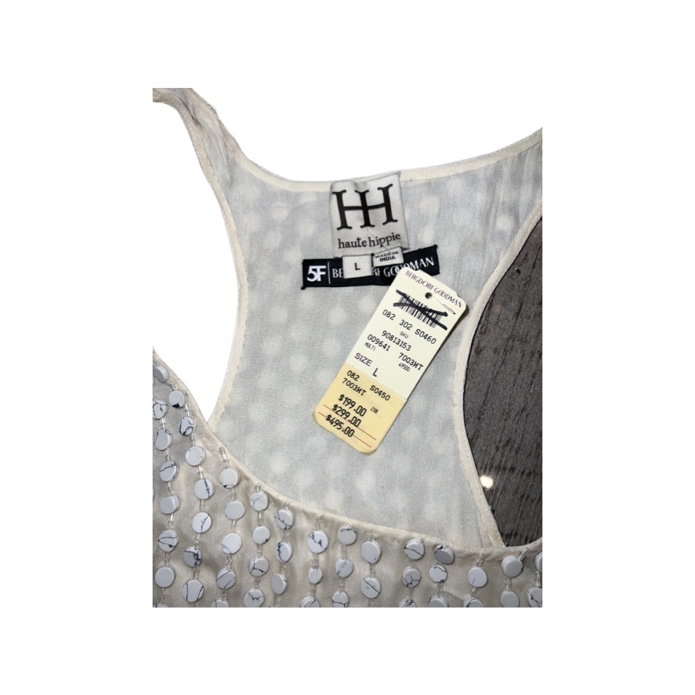Haute Hippie Sequin Beaded Silk Tank Top | NWT | Size L - Picture 5 of 11